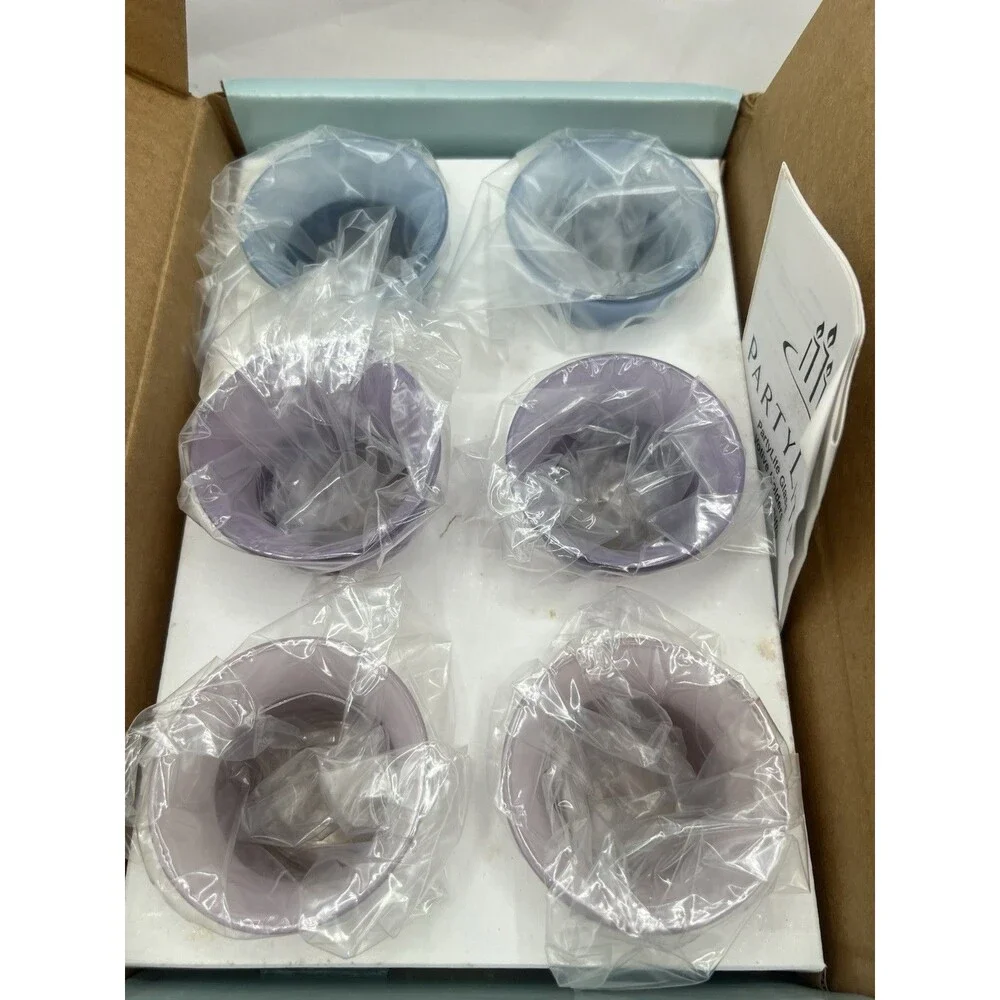 PARTYLITE P7299 PASTELS, PINK, BLUE,PURPLE  (6) PORTAVOTIVAS CANDLE HOLDERS NEW - Picture 14 of 15